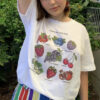 Aesthetic White Tshirt Fruit Print - Harajuku