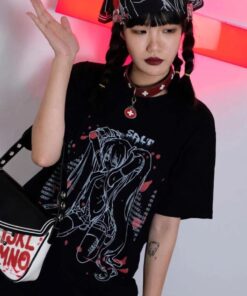 Anime EGirl Tshirt Punk - Harajuku