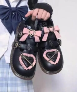 Anime Kawaii Black Lolita School Shoes - Harajuku