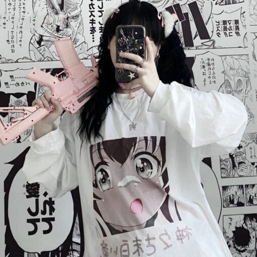 Anime Yami Kawaii Tshirt Long Sleeve Gothic Punk - Harajuku