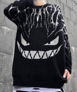Black Dragon Knitted Jumper Korean Harajuku Style - Harajuku
