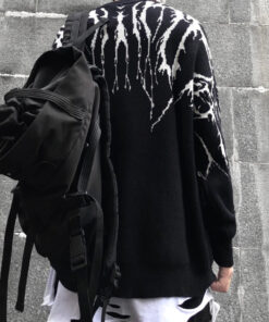 Black Dragon Knitted Jumper Korean Harajuku Style - Harajuku