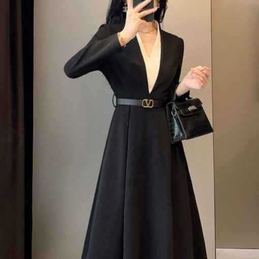 Black Dress White Blouse Fake Sizes S 4XL