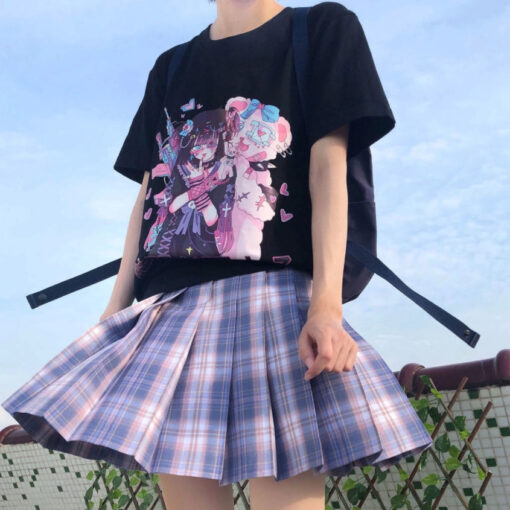 Black Gothic Tshirt Anime Yami Kawaii - Harajuku