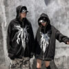 Black Hoodie Jacket Graffiti Gothic Harajuku Street Punk - Harajuku