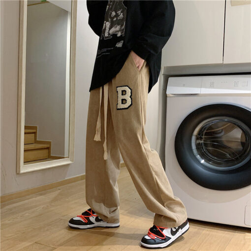 Black Khaki Pants Adjustable Waist New York Style - Harajuku