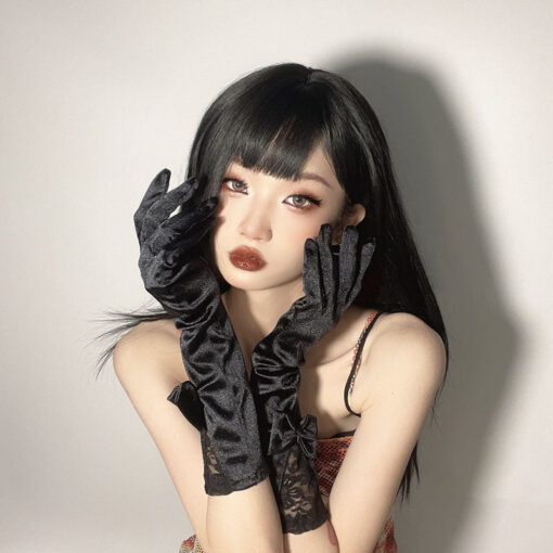 Black Lace Retro Gloves Lolita Dance Grunge Style