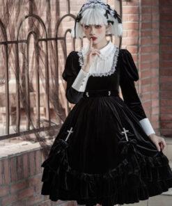Black Lolita Dress Kawaii Style Gothic Maid