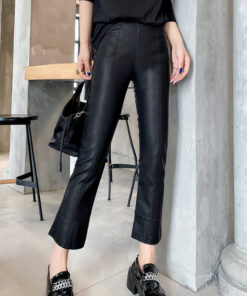 Black Or Coffee Faux Leather Short Skinny Pants