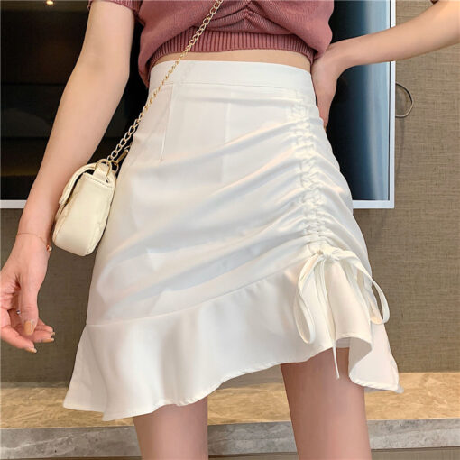 Black Or White Mini Skirt A Line Fish Tail