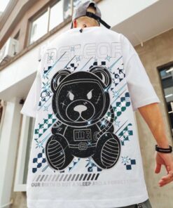 Black Or White T Shirt American Cyberpunk Bear