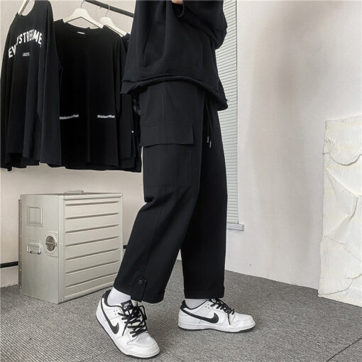 Black Pants Light Khaki New York Style - Harajuku