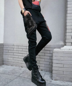 Black Pencil Pants Rock Punk Style - Harajuku