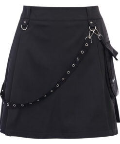 Black Short Gothic Skirt Dark Punk - Harajuku