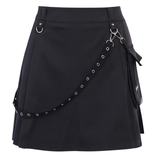 Black Short Gothic Skirt Dark Punk - Harajuku