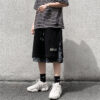 Black Shorts Print Paisley New York Style - Harajuku