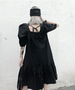Black Slim Loose Dress