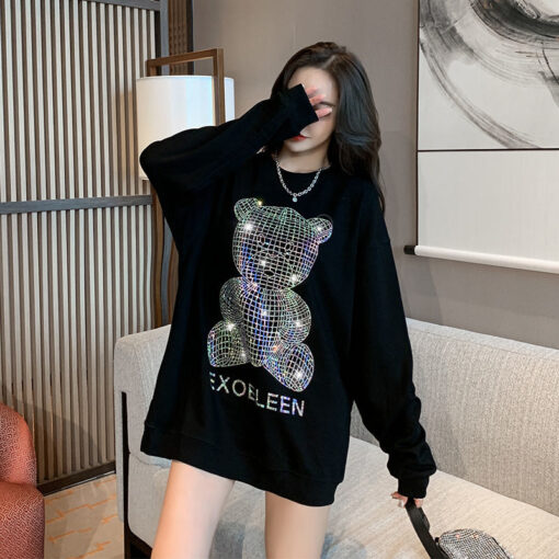 Black Sweater Grunge Shiny Bear Style