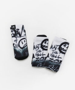 Black White Socks Graffiti Sports Socks