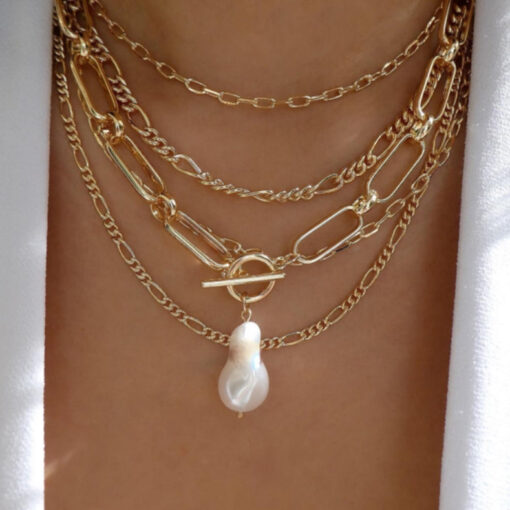 Bohemia Layered Necklace Set Chain Pendants