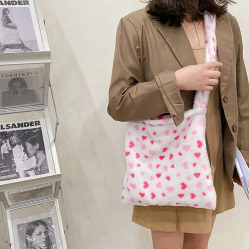 Bright Plush Bag Leopard Print - Harajuku