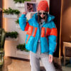 Bright Quilted Down Jacket Wet Patent Surface
