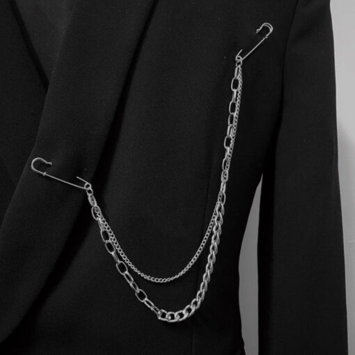 Brooch Punk Style Pendant Brooch Chain