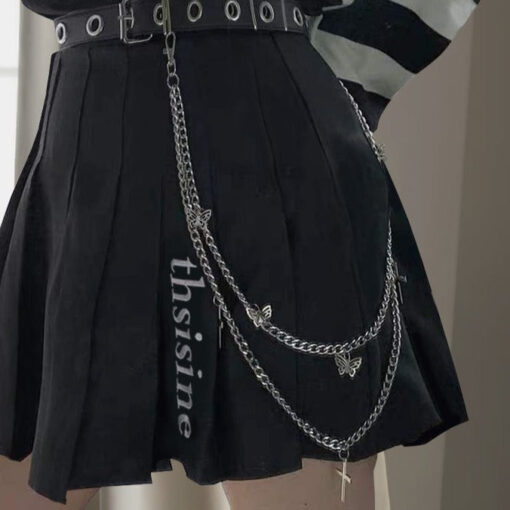 Butterfly & Cross Metallic Waist & Skirt Chain