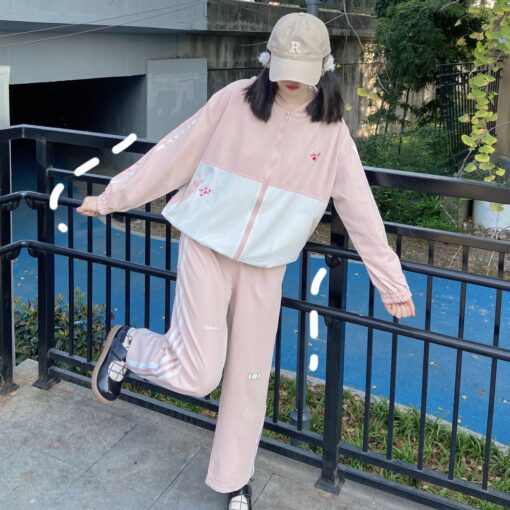 Candy Suit Pink Striped Pants Plus Kawaii Jacket