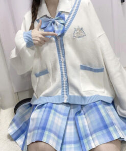 Cardigan Kawaii Hoodies Pockets Sailor Collar Lace - Harajuku