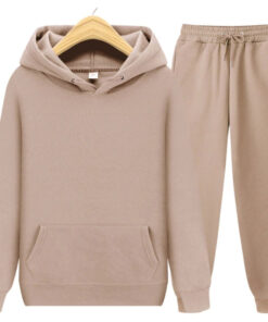 Casual Solid Colored Suit Sports Hoodie Pants - Harajuku