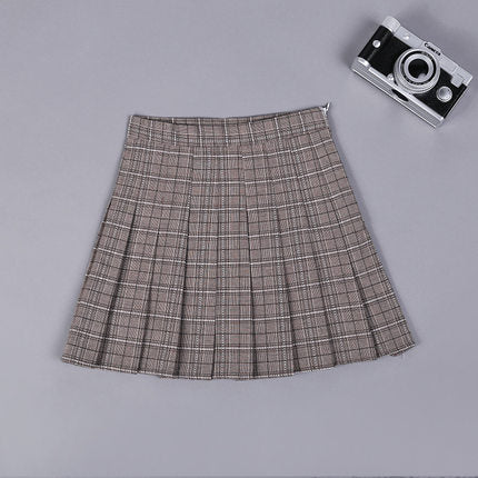 Checkered Pleated ALine Mini Skirt