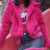 Cropped Jacket Hot Pink Fur Cardigan - Harajuku