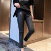 Cropped Pants Leggings Faux Leather