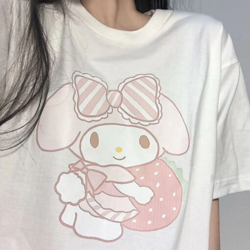 Cute Bunny T-shirt with Donut Kawaii - Harajuku