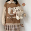 Cute Pullover Kawaii Bear Love Biscuit Happy Day
