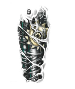 Cyber Punk Temporary Tattoos 3D Mechanical Arm - Harajuku