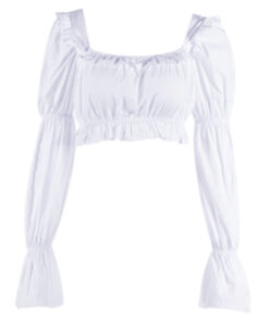 Denim Skirt With Suspenders Chain Stitching Zipper White Blouse - Harajuku