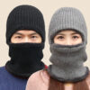 Double Layer Winter Hat Scarf Breathable Fleece - Harajuku