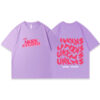 Floating Letters Print Cotton T-shirt Soft Girl