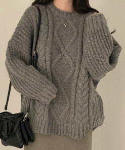 Gray Or Light Thick French Retro Sweater