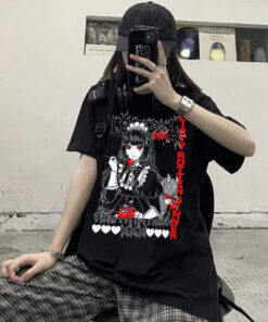 Harajuku Style Anime Black Gothic Tshirt Punk - Harajuku