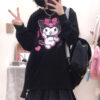 Japanese Cute Sweatshirt Kuromi Sweater With Bow