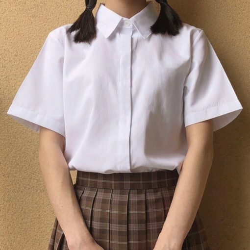 Japanese School Uniform Shirt Embroidery Moon - Harajuku