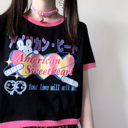 Japanese T Shirt Kawaii Sweet Heart