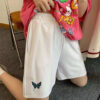 Korean Style Butterfly Embroidery Shorts - Harajuku
