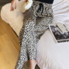Leopard Casual Lightweight Pants Elastic Waist Elastic Waist
