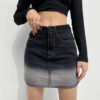 Mini Denim Skirt Ambre Grunge Style - Harajuku