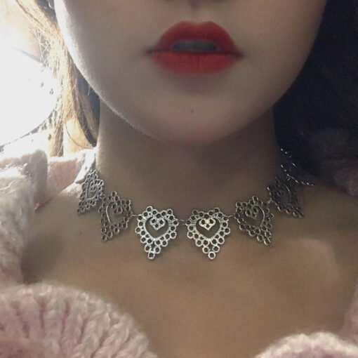 Necklace Chain Choker Choker Gothic Style Hearts - Harajuku