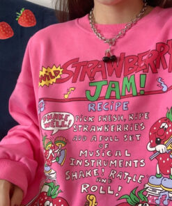 Oversized Shirt T-shirt Strawberry Jam - Harajuku